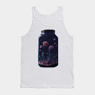 Cosmic Flowers in a Mason Jar Tank Top